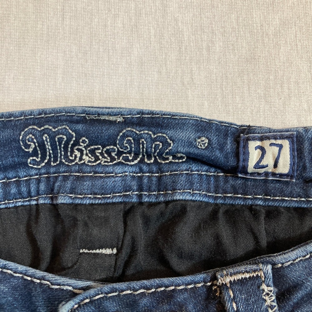 Miss Me Signature Skinny Jeans 27 Medium Wash Embellished Distressed JP7072S5 - Picture 3 of 16